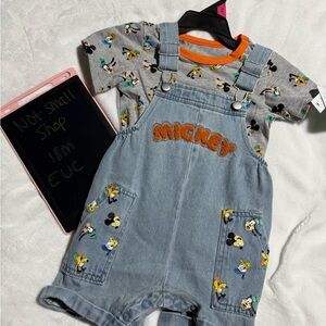 Kids' Mickey Mouse Denim Overall Set